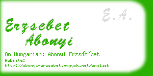 erzsebet abonyi business card